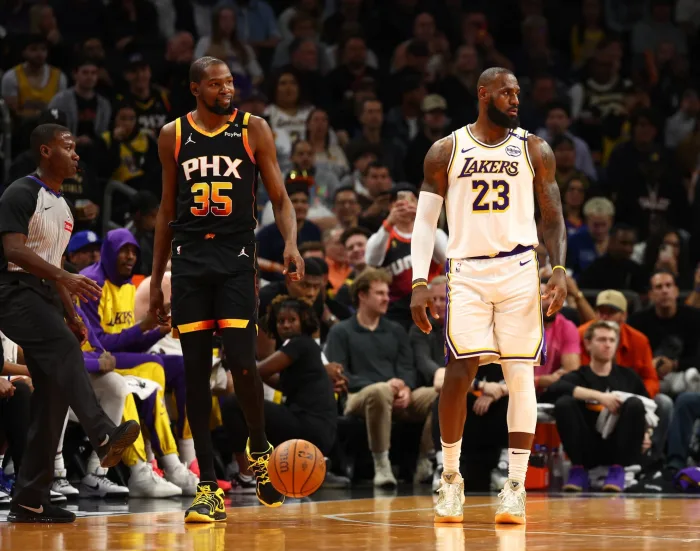 NBA直播-魔术师约翰逊的湖人幻想：凯文·杜兰特的紫金之梦与现实困境